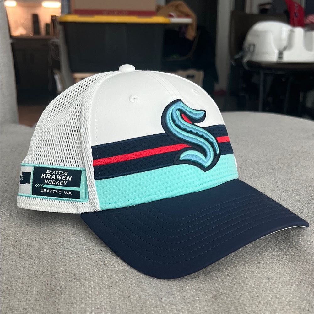 Fanatics Seattle Kraken Cap - White, Blue, and Black